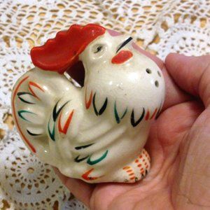 Vintage Japan rooster salt shaker with cork plug